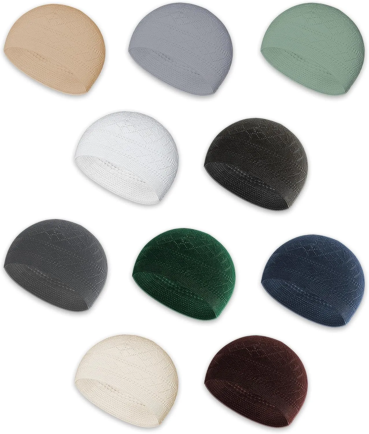 10 Pieces Kufi Hats for Men Muslim, Cotton Breathable Cap for Muslim Men and Women, Muslim Clothes