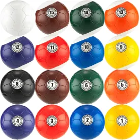 American Challenge Foot Pool Ball Set  16-Piece Soccer Billiards Set  Life-Size Football Pool Balls for Indoor & Outdoor Use