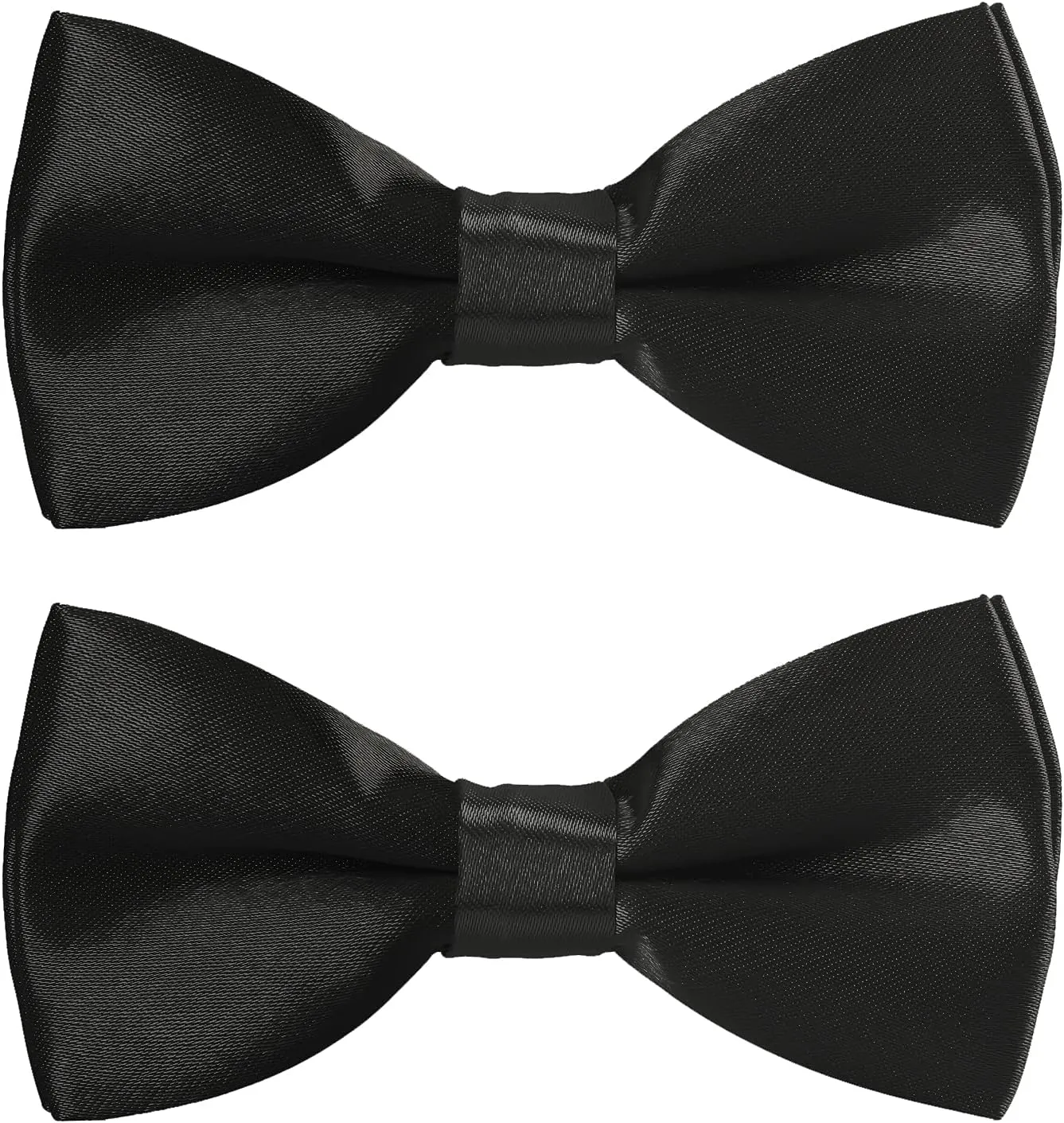 AWAYTR Boys Child Kids Bow ties - Adjustable Pre Tied Solid Color Wedding Party Bowties (Black)