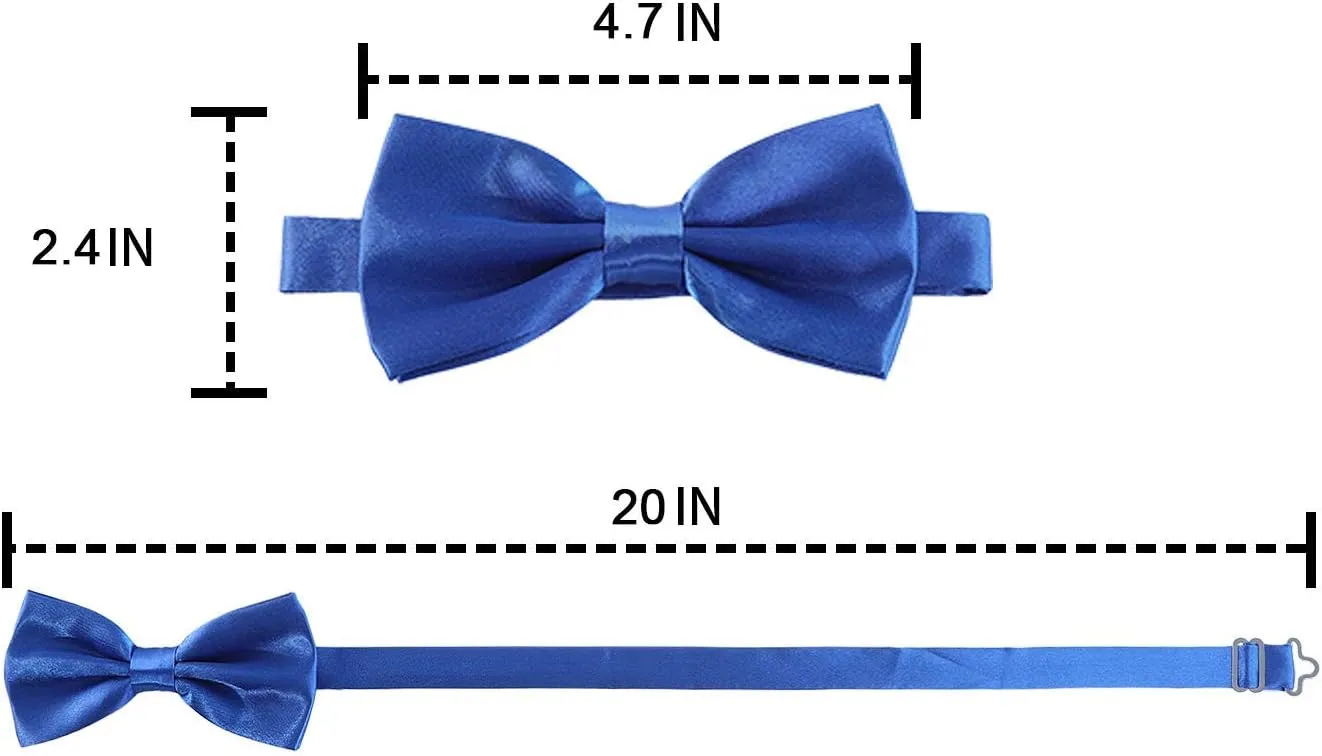 AWAYTR Boys Child Kids Bow ties - Adjustable Pre Tied Solid Color Wedding Party Bowties (Black)