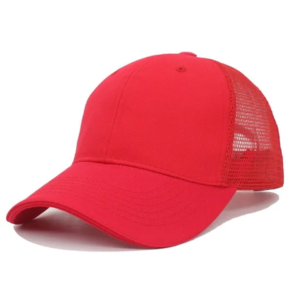 Baseball Cap Summer Solid Male Hats Caps For Men Women Mesh Snapback Gorras Female Casual Hip Hop Dad Casquette Caps