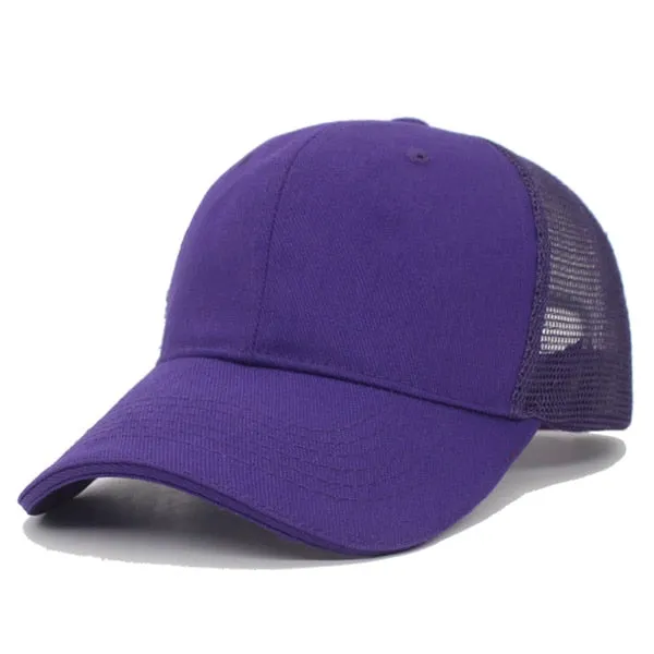Baseball Cap Summer Solid Male Hats Caps For Men Women Mesh Snapback Gorras Female Casual Hip Hop Dad Casquette Caps