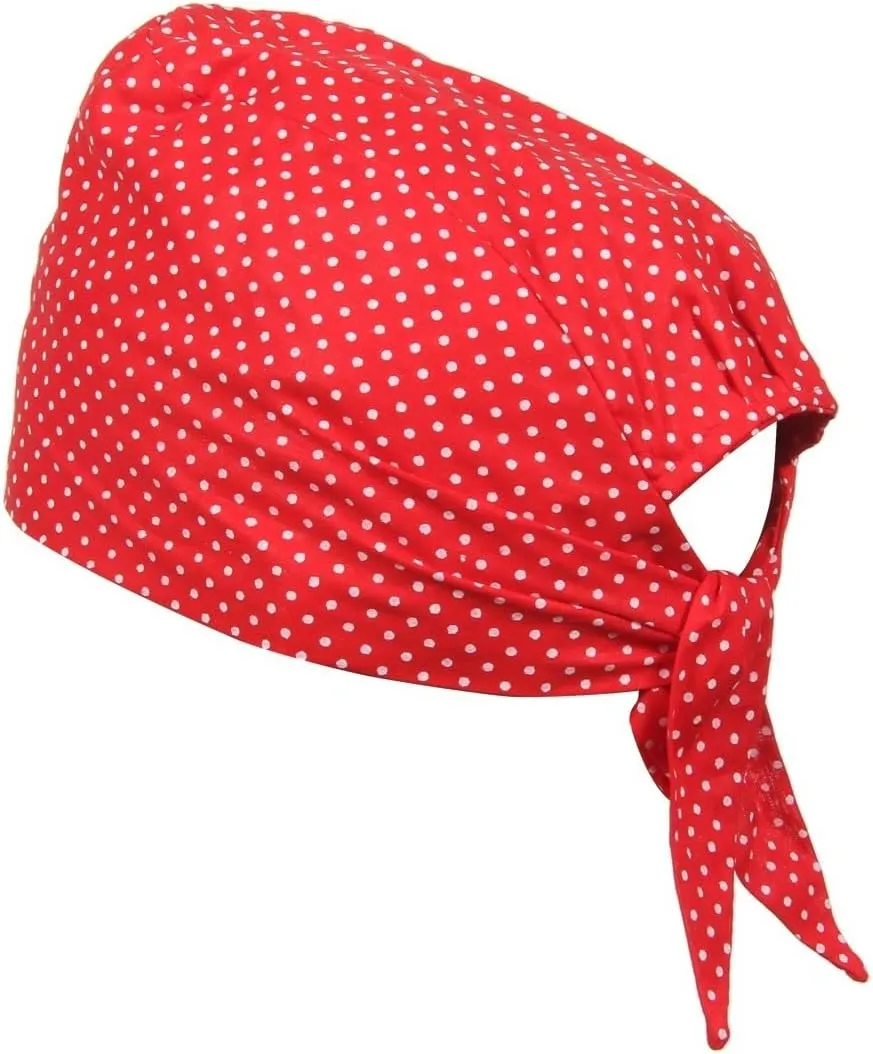 BISMAADH Bamboo Cotton Polka Dot Printed Patka Durag Headcover Skull Cap