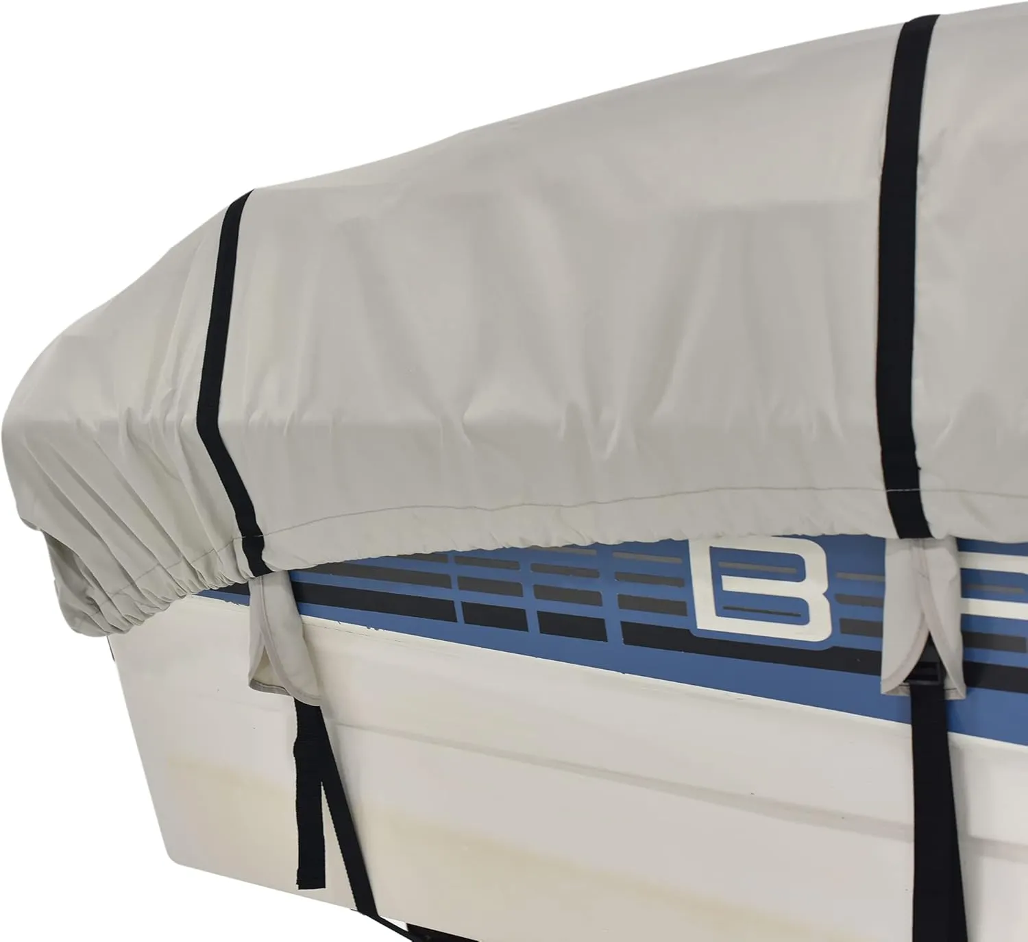 Budge B-611-X3 600 Denier Low Profile Flat Front Boat Cover Gray 16'-18' Long (Beam Width Up to 90") Waterproof, UV Resistant