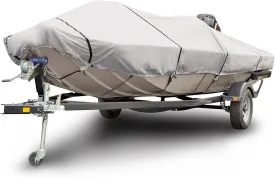 Budge B-611-X3 600 Denier Low Profile Flat Front Boat Cover Gray 16'-18' Long (Beam Width Up to 90") Waterproof, UV Resistant