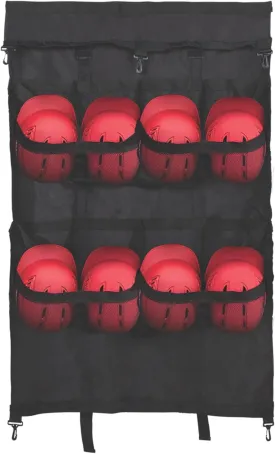 Champion Sports Vinyl Helmet Bag: Softball & Baseball Sports Equipment Caddy with Hanging Hooks - Holds 8 Helmets