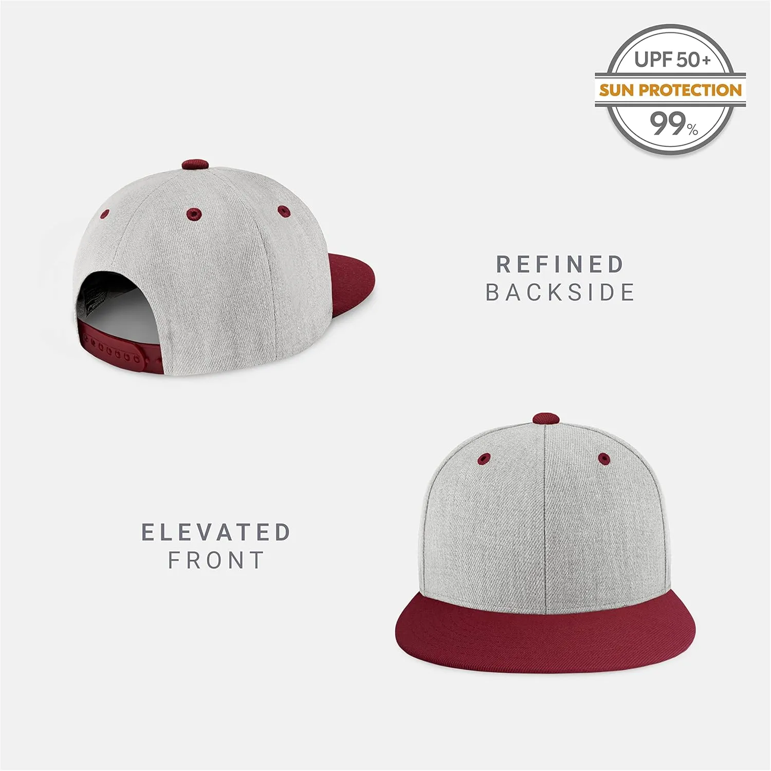 CHOK.LIDS Flat Bill Visor Classic Snapback Hat Blank Adjustable Brim High Top End Trendy Color Style Plain Tone Baseball Cap