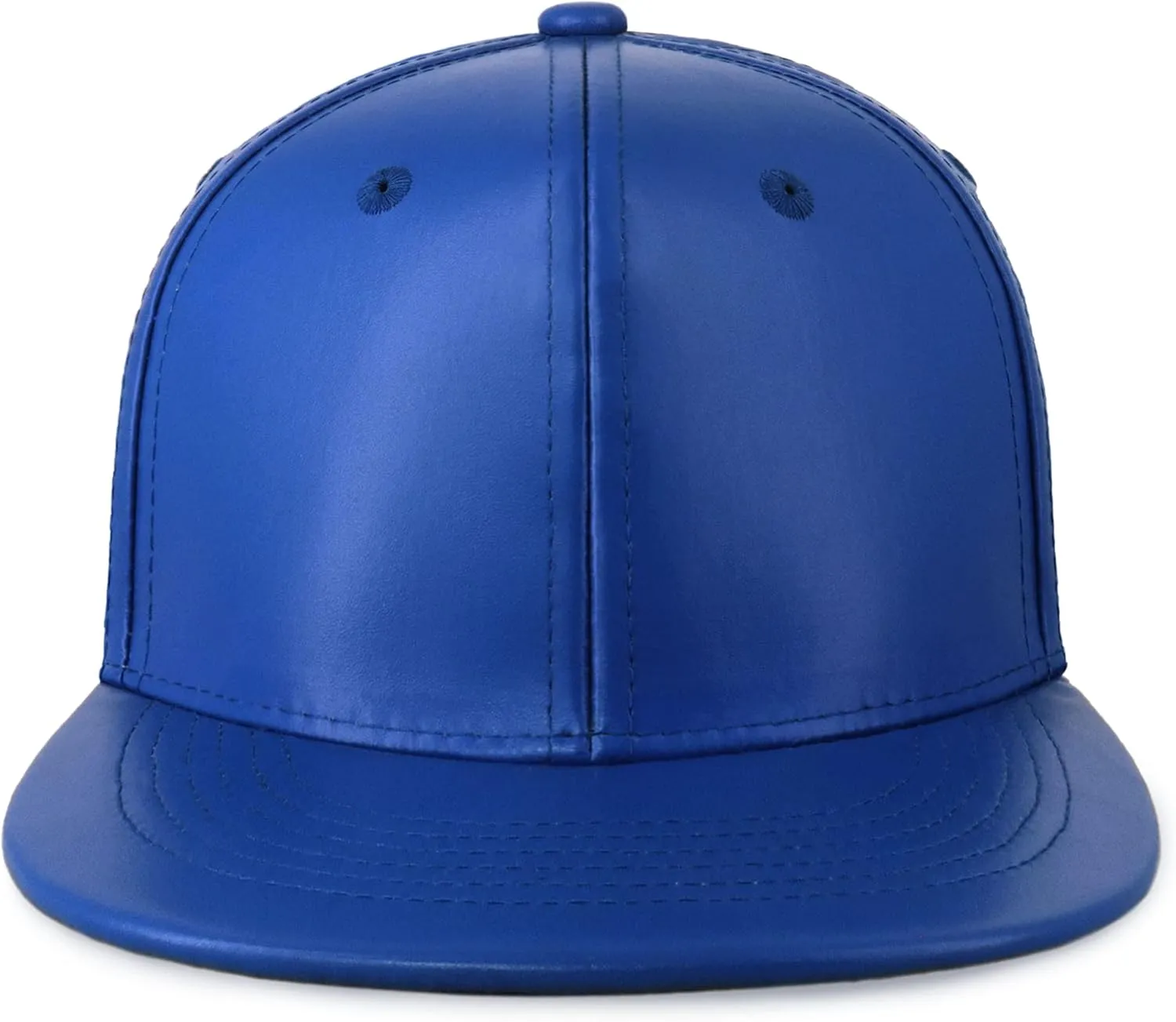 CHOK.LIDS PU Leather Flat Brim Hats for Men Women Hip Hop Baseball Snapback Blank Hats Solid Panther Black Fitted caps