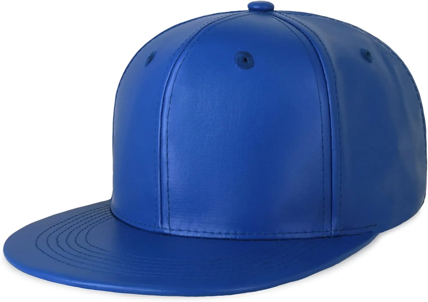 CHOK.LIDS PU Leather Flat Brim Hats for Men Women Hip Hop Baseball Snapback Blank Hats Solid Panther Black Fitted caps