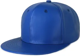 CHOK.LIDS PU Leather Flat Brim Hats for Men Women Hip Hop Baseball Snapback Blank Hats Solid Panther Black Fitted caps