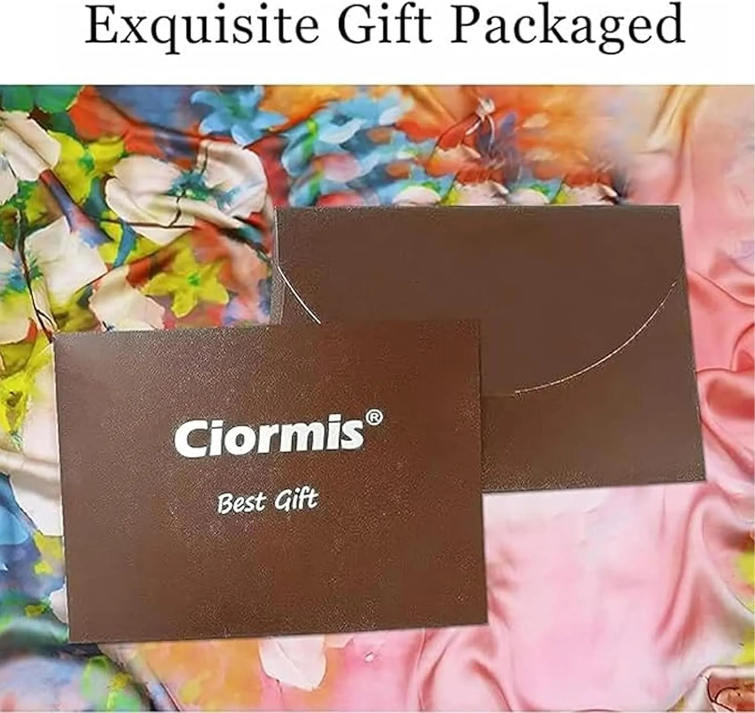 Ciormis 100% Mulberry Silk Scarf - Women's 21''/27'' Square Real Silk Hair Head Scarf Neckerchief with Gift Packaged