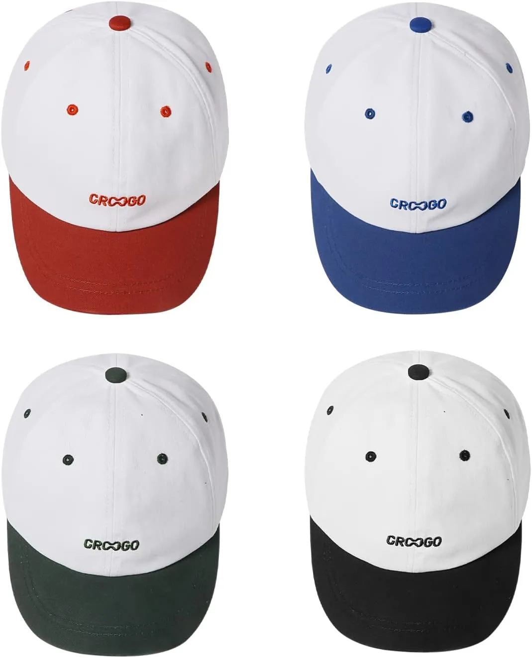 Clakllie Short Brim Baseball Cap Two-Tone 5 Panel Hats Classic Trucker Hat Unisex Skateboard Dad Hats Cotton Flat Brim Hat