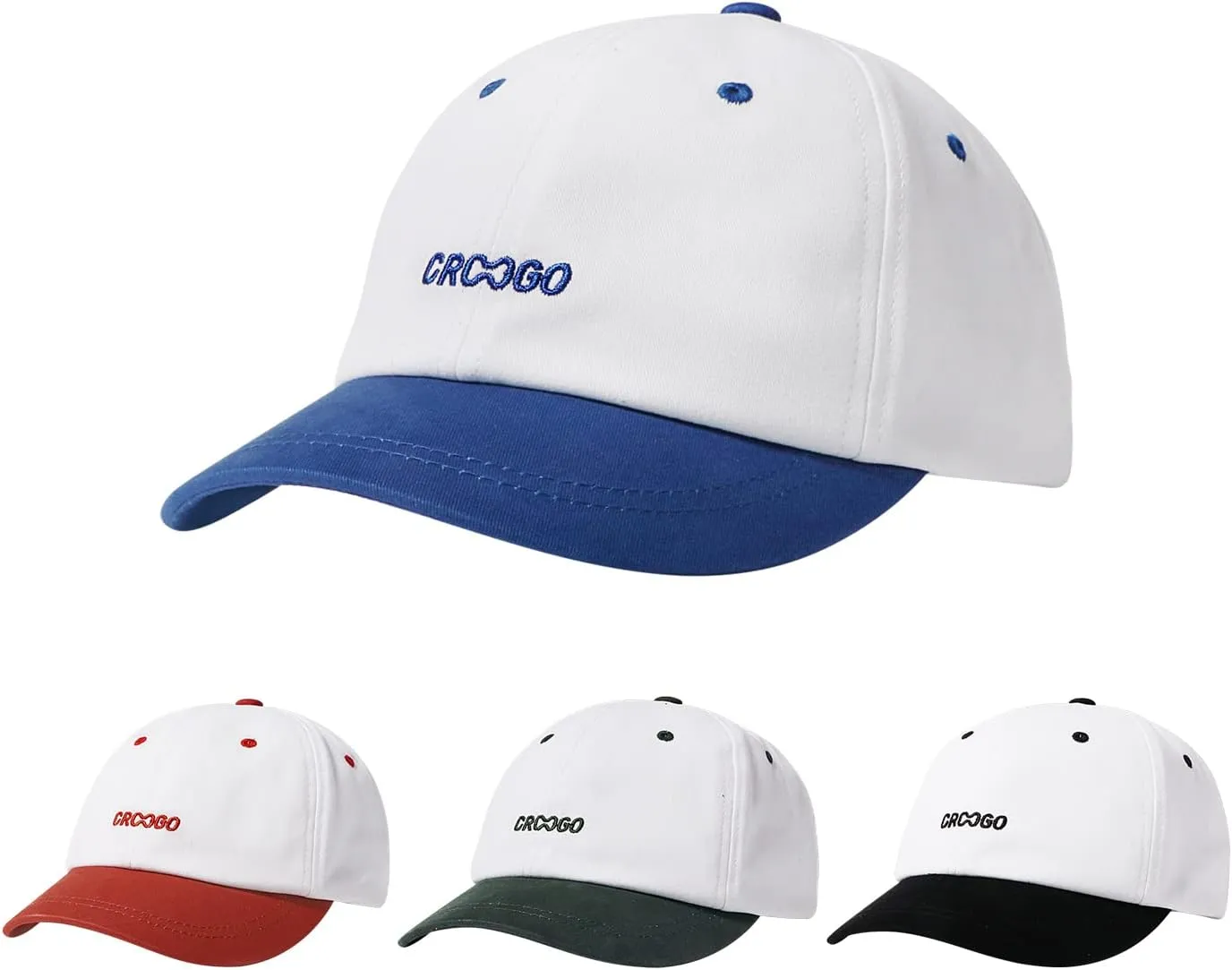 Clakllie Short Brim Baseball Cap Two-Tone 5 Panel Hats Classic Trucker Hat Unisex Skateboard Dad Hats Cotton Flat Brim Hat