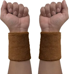 COUVER 4" Tall Wrist Sweatband - Plain Solid Color Soft Cotton Terry Cloth Sport Wristband 1 Pair