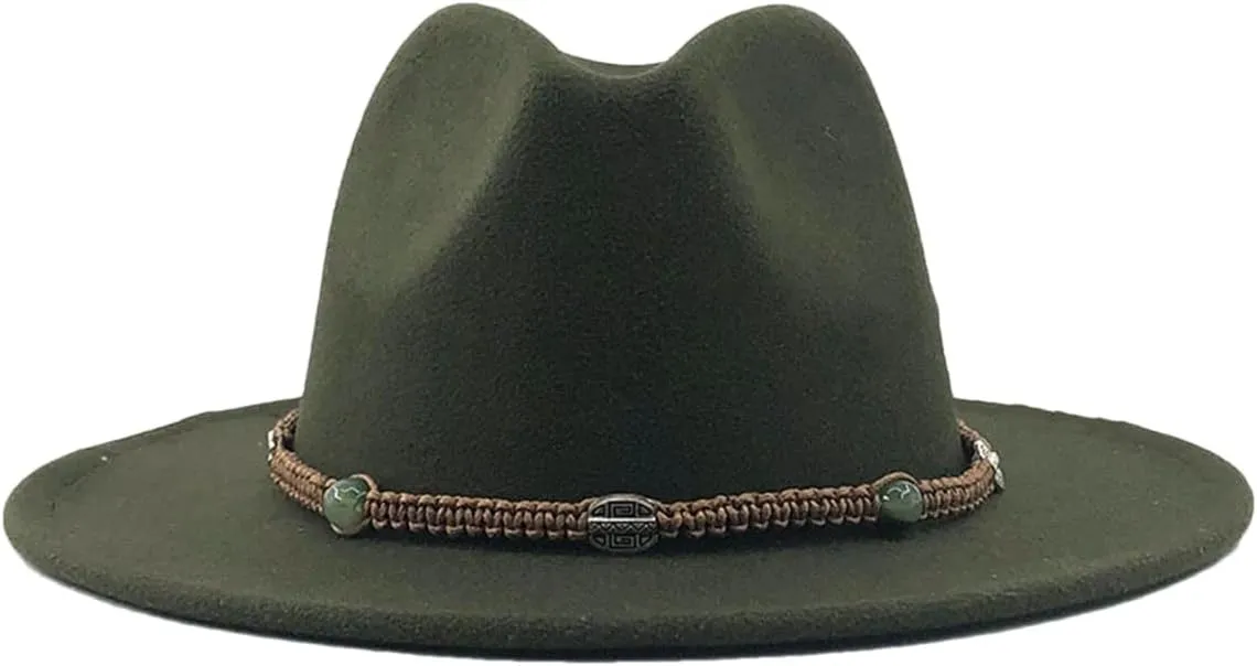 Dcvmvmn Men Wide Brim Caps Female Male Hat Jazz Cap Winter Panama Hat Fedoras Hat
