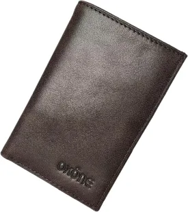 Genuine Leather Minimalist Card Holder, RFID Blocking, Slim Wallet for Men, Vintage Brown