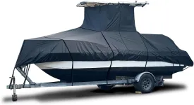 Heavy Duty T-Top Boat Cover, Fits 32ft to 34ft Long Center Console Boat with T-Top Hard-Top, Waterproof Fade Resistant T Top Boat Storage Cover (Black, Size 8: 32'-34' Long, Beam 140" W)