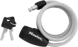 Master Lock 8109D Compact Cable Lock, Silver, 5-Foot X 5/16-inch , Gray