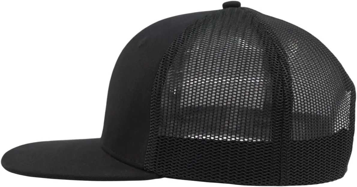 Men Flat Brim Trucker Hat(M,L,XL,XXL),Plain Blank Adjustable Solid Color Snapback Baseball Caps