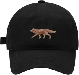 Mens Baseball Caps Embroidered Fox Animal Adjustable Dad Hat Washed Cotton