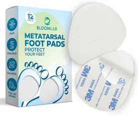 Metatarsal Pads for Women and Men - 12 Piece, 1/4'' Thick, FSA HSA Eligible, Ball of Foot Cushions, All Day Pain Relief and Comfort - Forefoot Pads, for Metatarsalgia, Mortons Neuroma