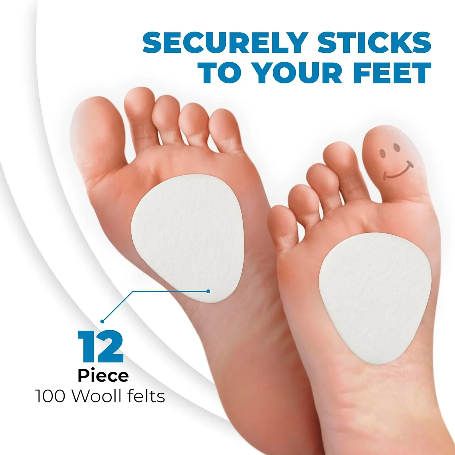 Metatarsal Pads for Women and Men - 12 Piece, 1/4'' Thick, FSA HSA Eligible, Ball of Foot Cushions, All Day Pain Relief and Comfort - Forefoot Pads, for Metatarsalgia, Mortons Neuroma