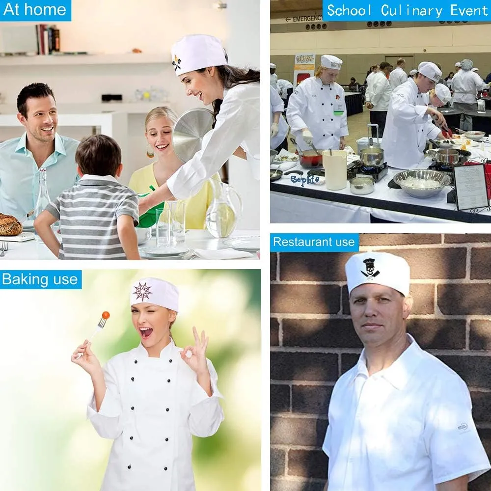 Personalized Custom Chef Hat Baker Kitchen Cooking Chef Cap with Breathable Mesh Top