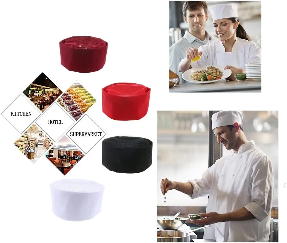Personalized Custom Chef Hat Baker Kitchen Cooking Chef Cap with Breathable Mesh Top