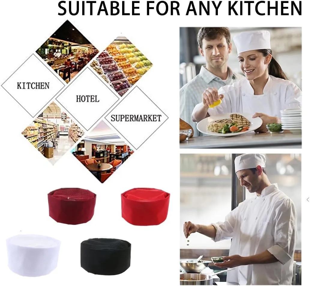 Personalized Custom Chef Hat Baker Kitchen Cooking Chef Cap with Breathable Mesh Top