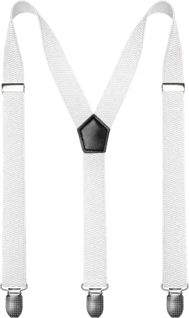 RBOCOTT Mens Solid Color Suspender with 3 Cilps Adjustable Braces
