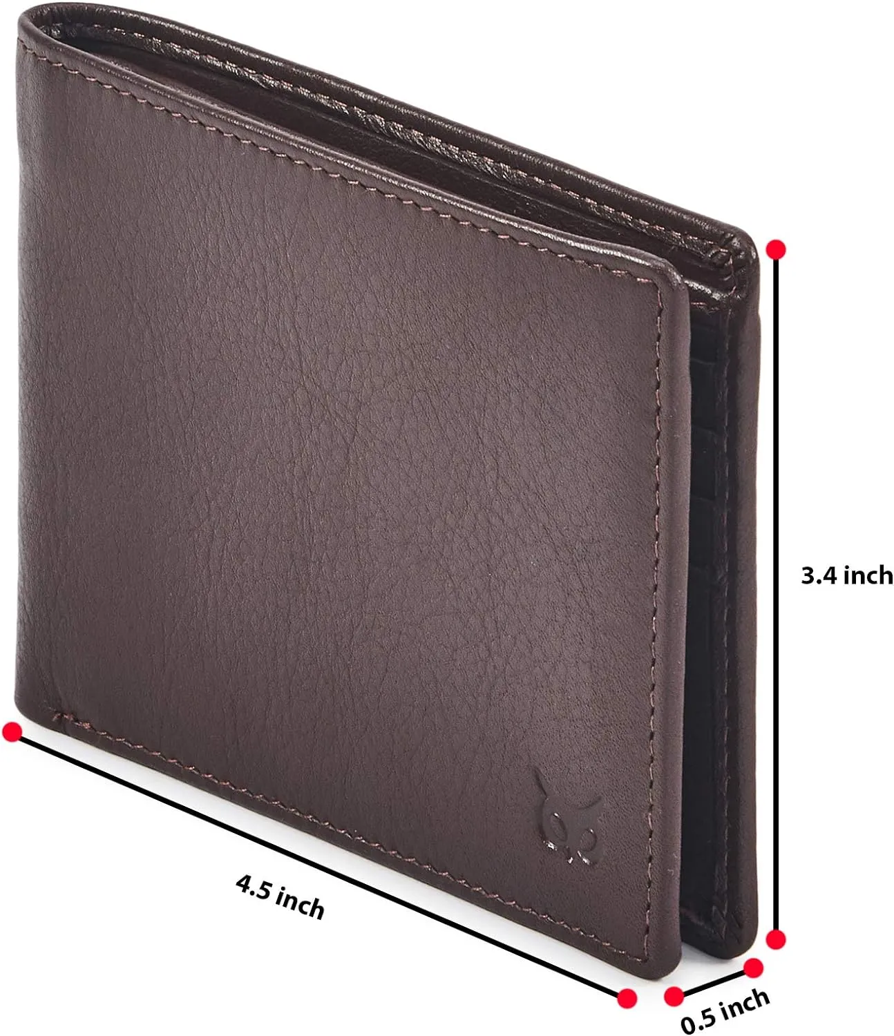 Real Leather Mens Bifold Wallet RFID Blocking Slim Minimalist Front Pocket - Thin & Stylish with ID Window in Gift Box (Nappa, Chocolate)