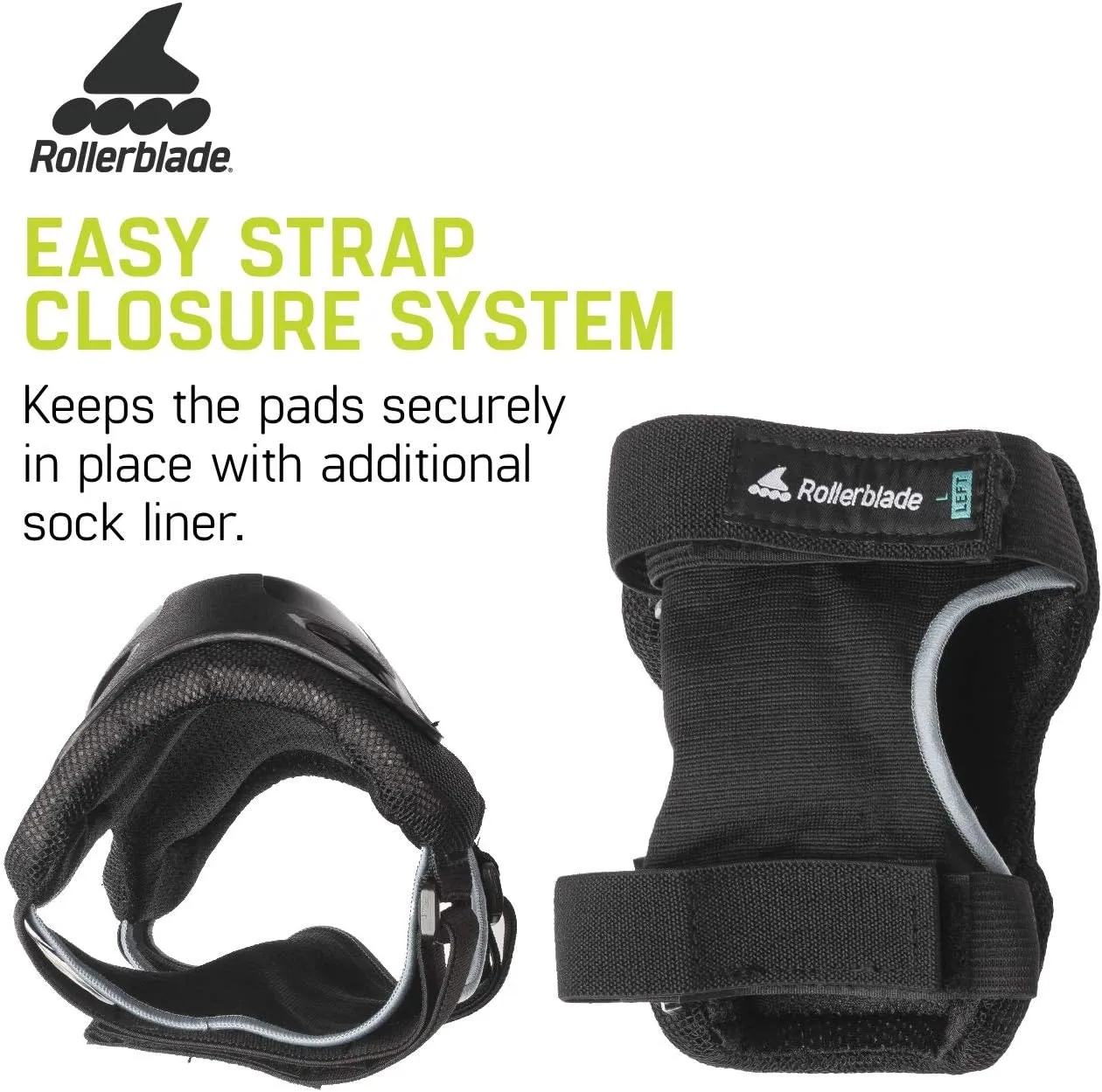 Rollerblade Skate Gear Knee Pad Protective Gear, Unisex, Multi Sport Protection, Black