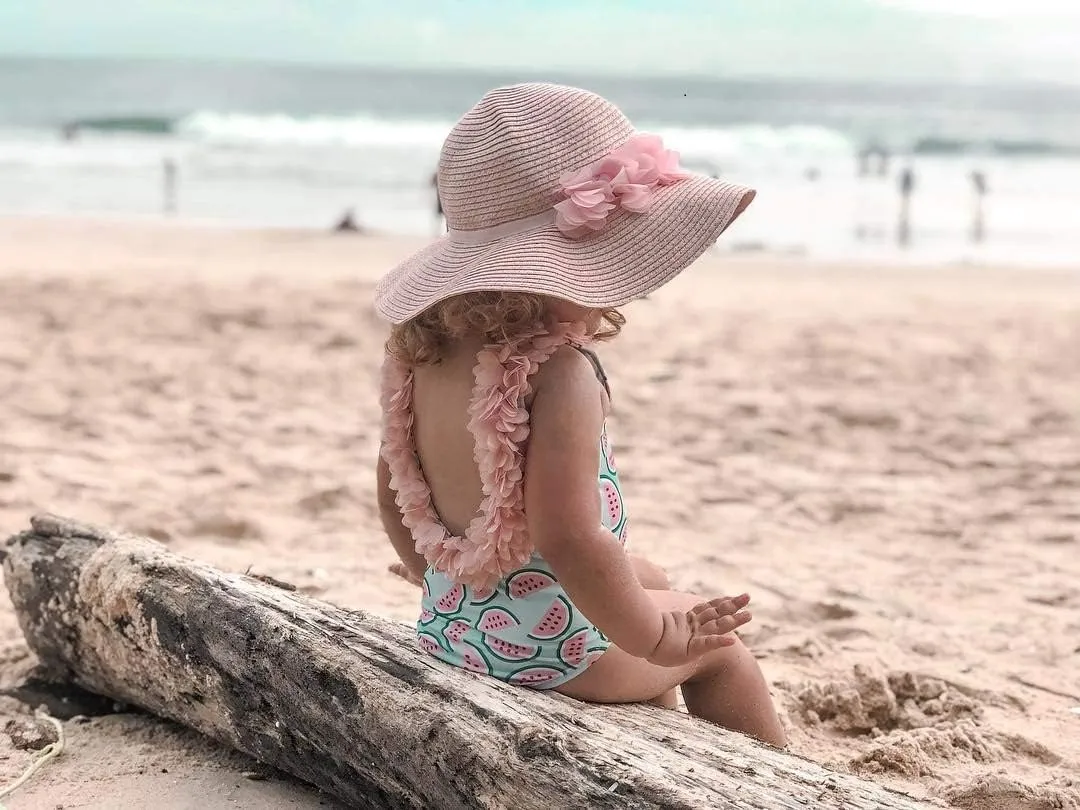 stylesilove Toddler Kid Girls 3D Flower Straps Backless One-Piece Solid Color Swimsuit Beach Bathing Swimwear, 3 Colors