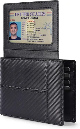 Swallowmall Leather Wallet for Mens Genuine Leather RFID Blocking Bifold Wallets with 2 ID Windows 13 Card Slots