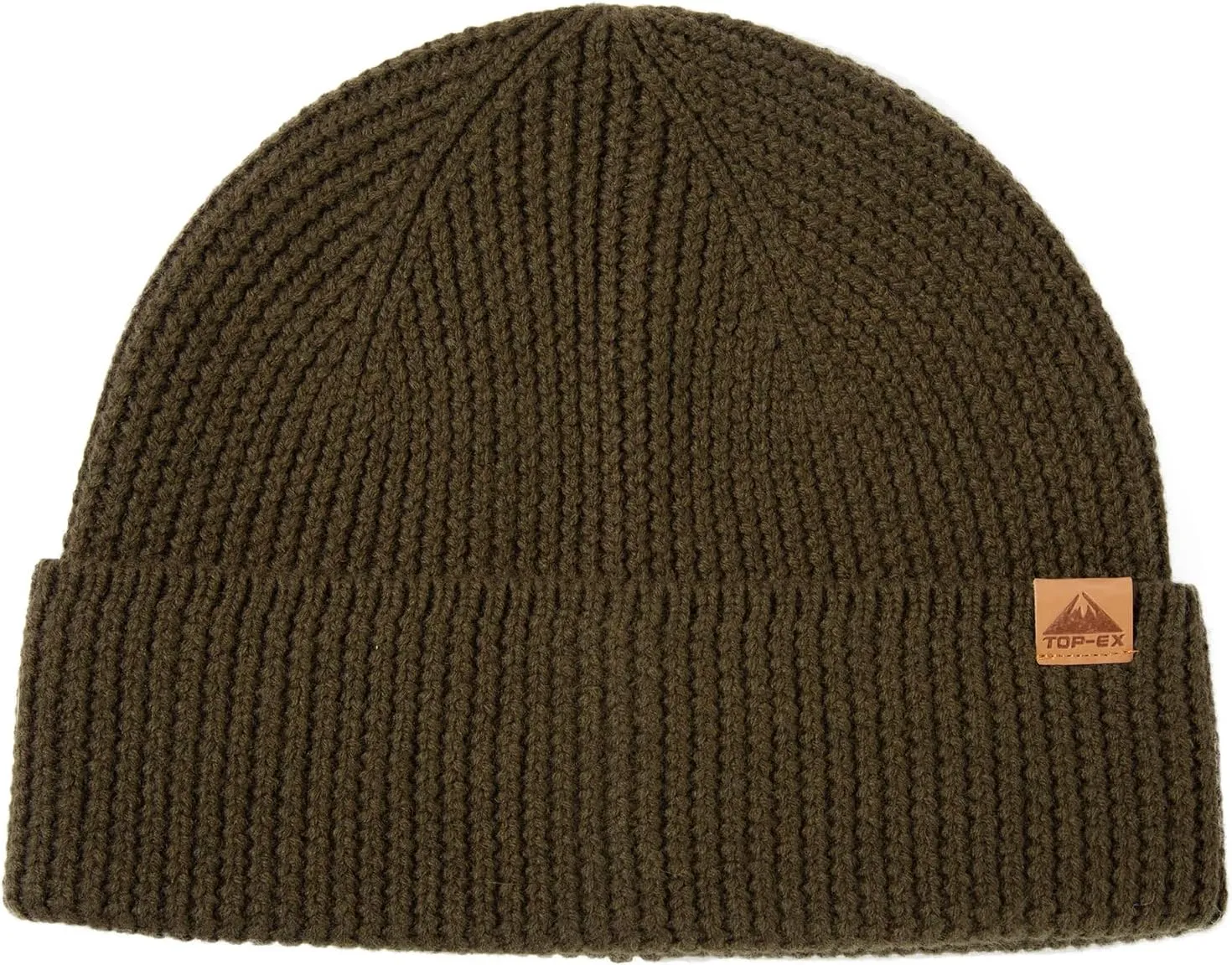 TOP-EX XL/XXL 100% Merino Wool Cuffed Beanie Hat for Men & Women, Warm Knitted Winter Hats 55-66CM
