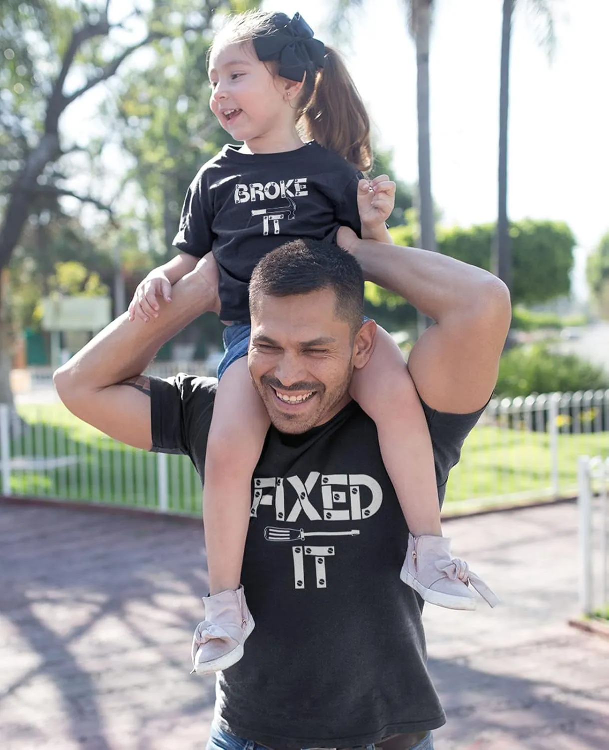 Tstars Fixed It & Broke It Dad and Son Matching Shirts | Father's Day Funny Gift for Dads and Toddler