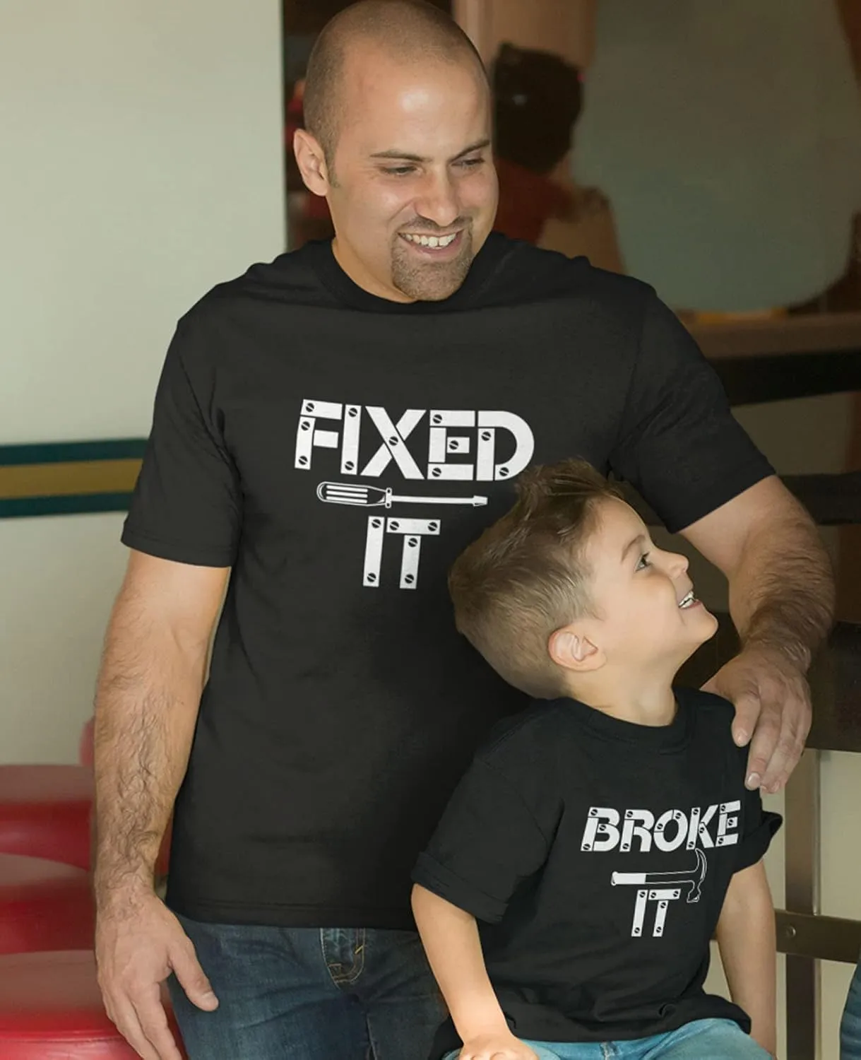 Tstars Fixed It & Broke It Dad and Son Matching Shirts | Father's Day Funny Gift for Dads and Toddler