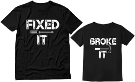 Tstars Fixed It & Broke It Dad and Son Matching Shirts | Father's Day Funny Gift for Dads and Toddler