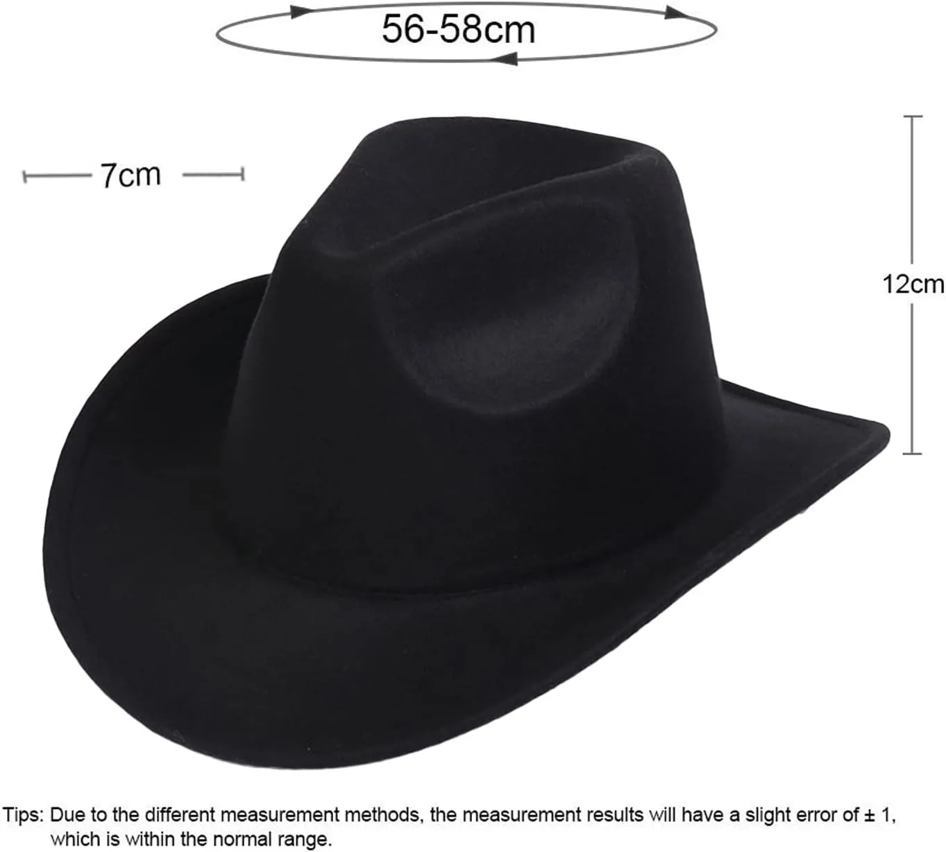 Unisex Western Cowboy Hat Faux Fur Felt Cowgirl Hats American Fedora Hats Outdoor Wide Brim Rodeo Jazz Hat