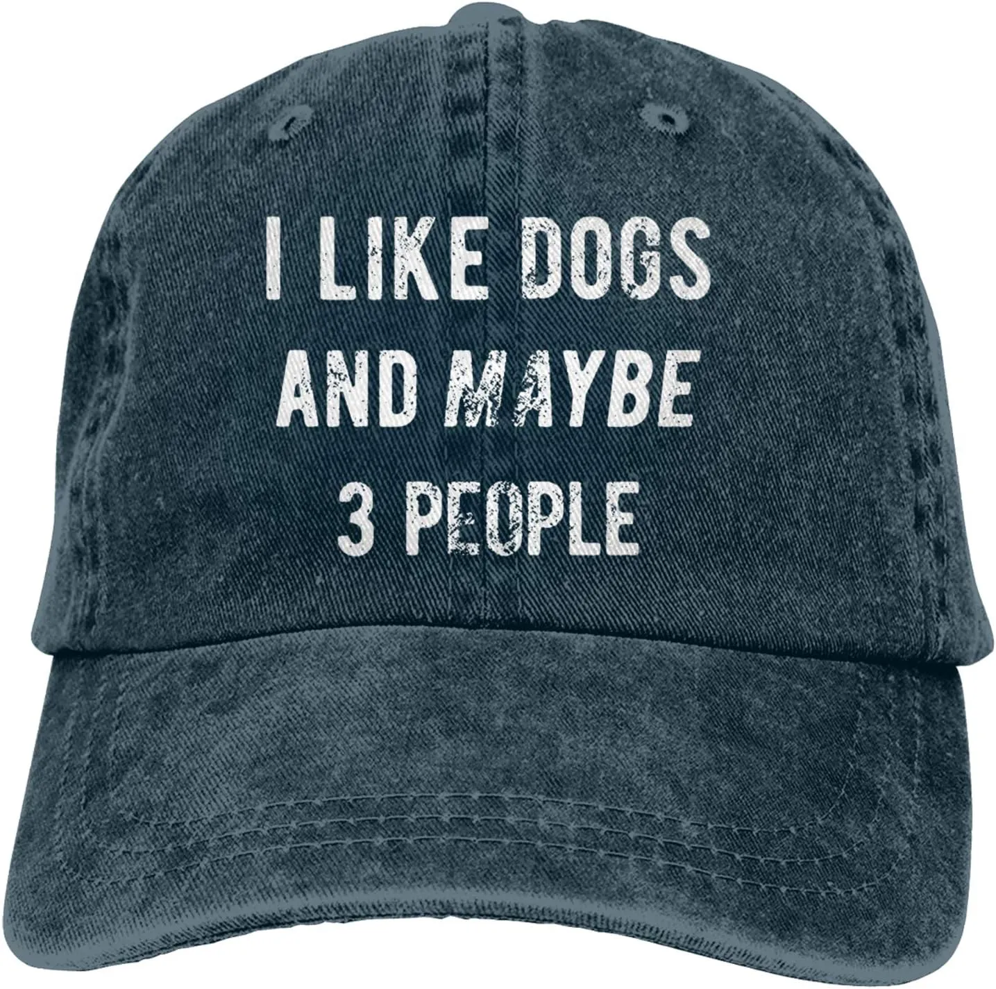WAYMAY I Like Dogs and Maybe 3 People Unisex Adult Cowboy Hat Full Cotton Curved Brim Baseball Cap