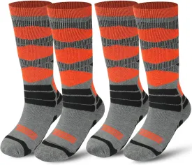 Winter Warm Kids Ski Socks - 2 Pairs Merino Wool Thermal Skiing Socks for Boys, Girls, Youth, Toddlers