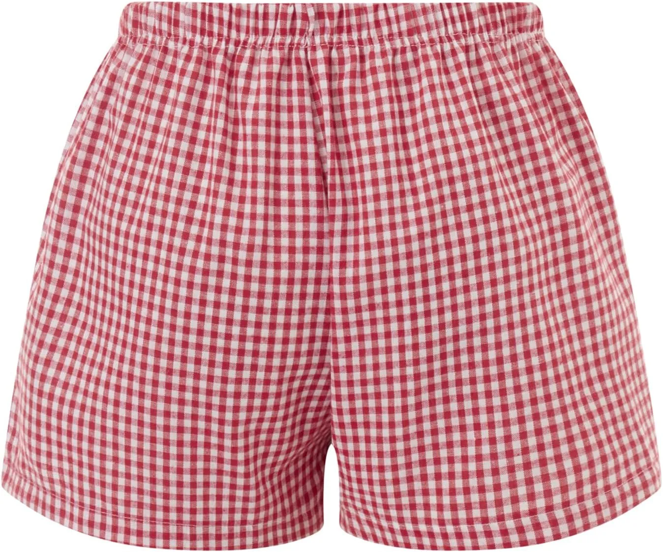 Women Y2k Pajamas Shorts Micro Button Boxers Elastic Waist Cute Pj Bottoms Summer Plaid Lounge Short