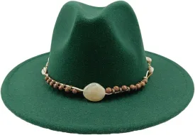 Women's Fedora Hat Autumn and Winter Big Brim Hat Flat Brim Hat Retro Woolen Jazz Top Hat