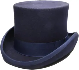 Women's Men's Wool Felt High Top Hat Vintage Magician Hat Bowler Hat Topper Hats for Women Men Navy S