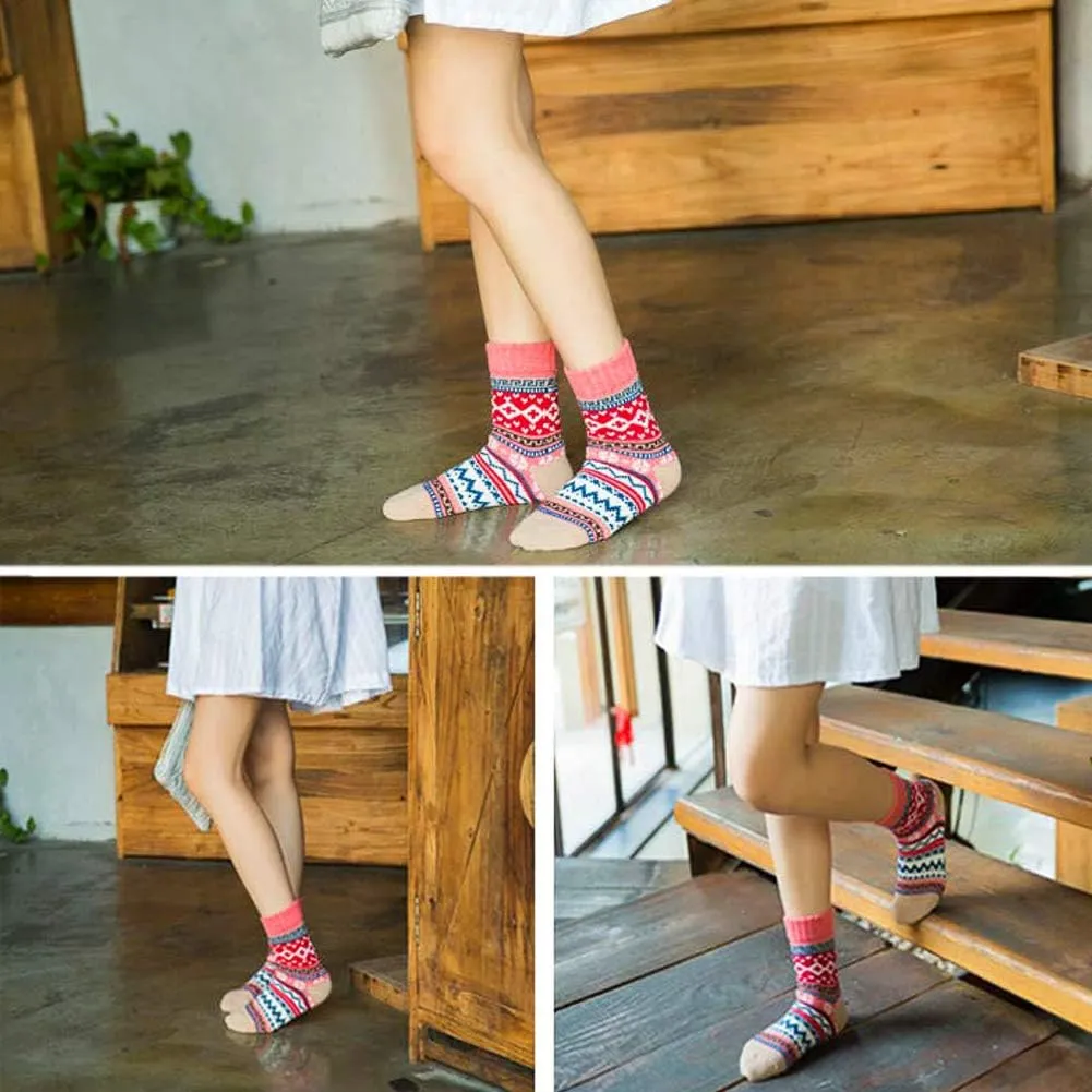 Womens Super Thick Wool Socks - Soft Warm Comfort Casual Crew Winter Socks (Pack of 3-5), Multicolor