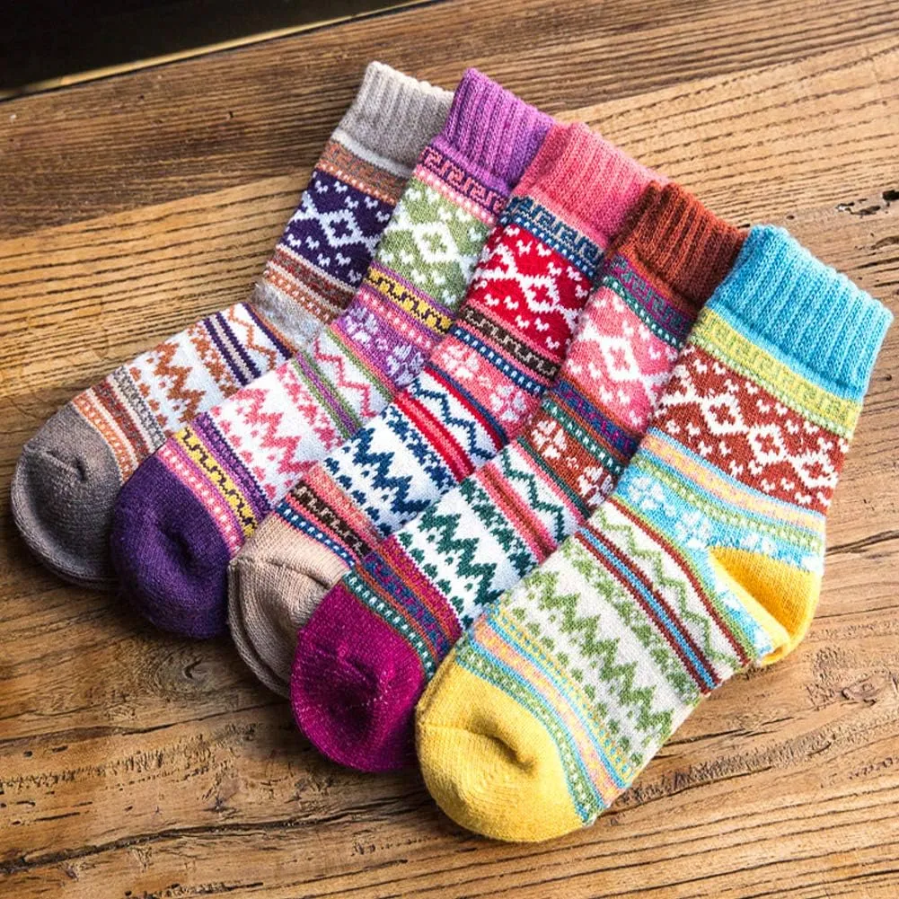 Womens Super Thick Wool Socks - Soft Warm Comfort Casual Crew Winter Socks (Pack of 3-5), Multicolor