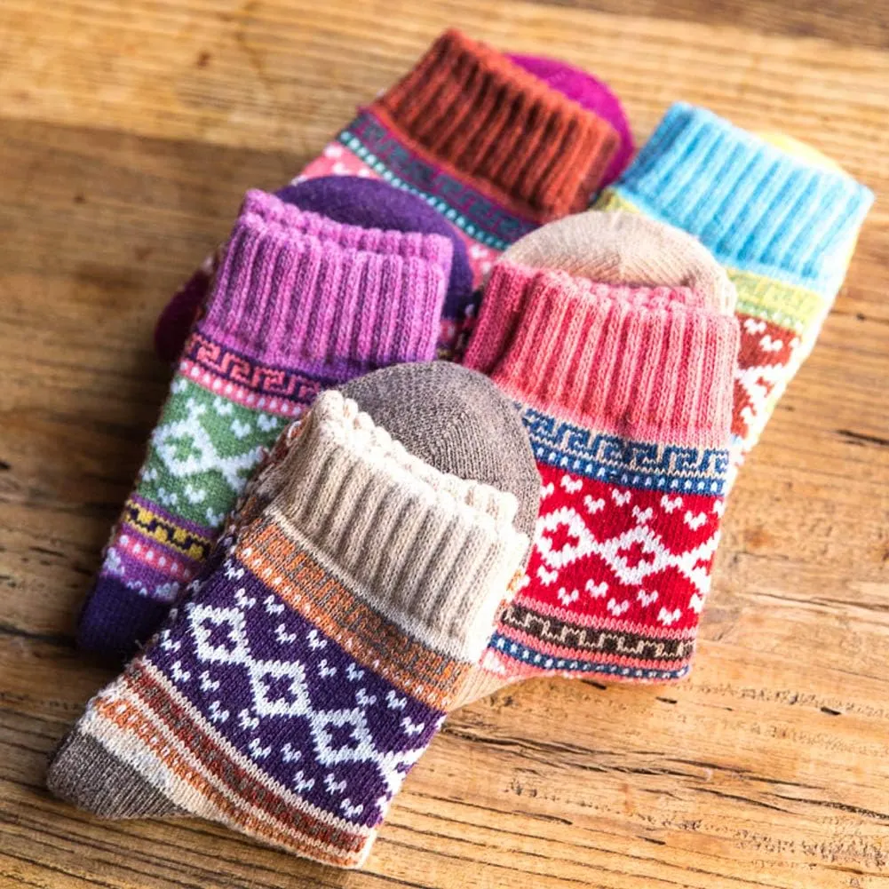 Womens Super Thick Wool Socks - Soft Warm Comfort Casual Crew Winter Socks (Pack of 3-5), Multicolor