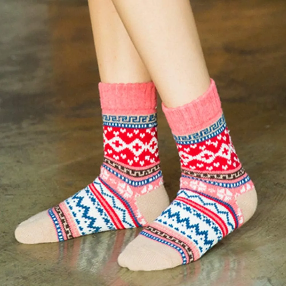 Womens Super Thick Wool Socks - Soft Warm Comfort Casual Crew Winter Socks (Pack of 3-5), Multicolor