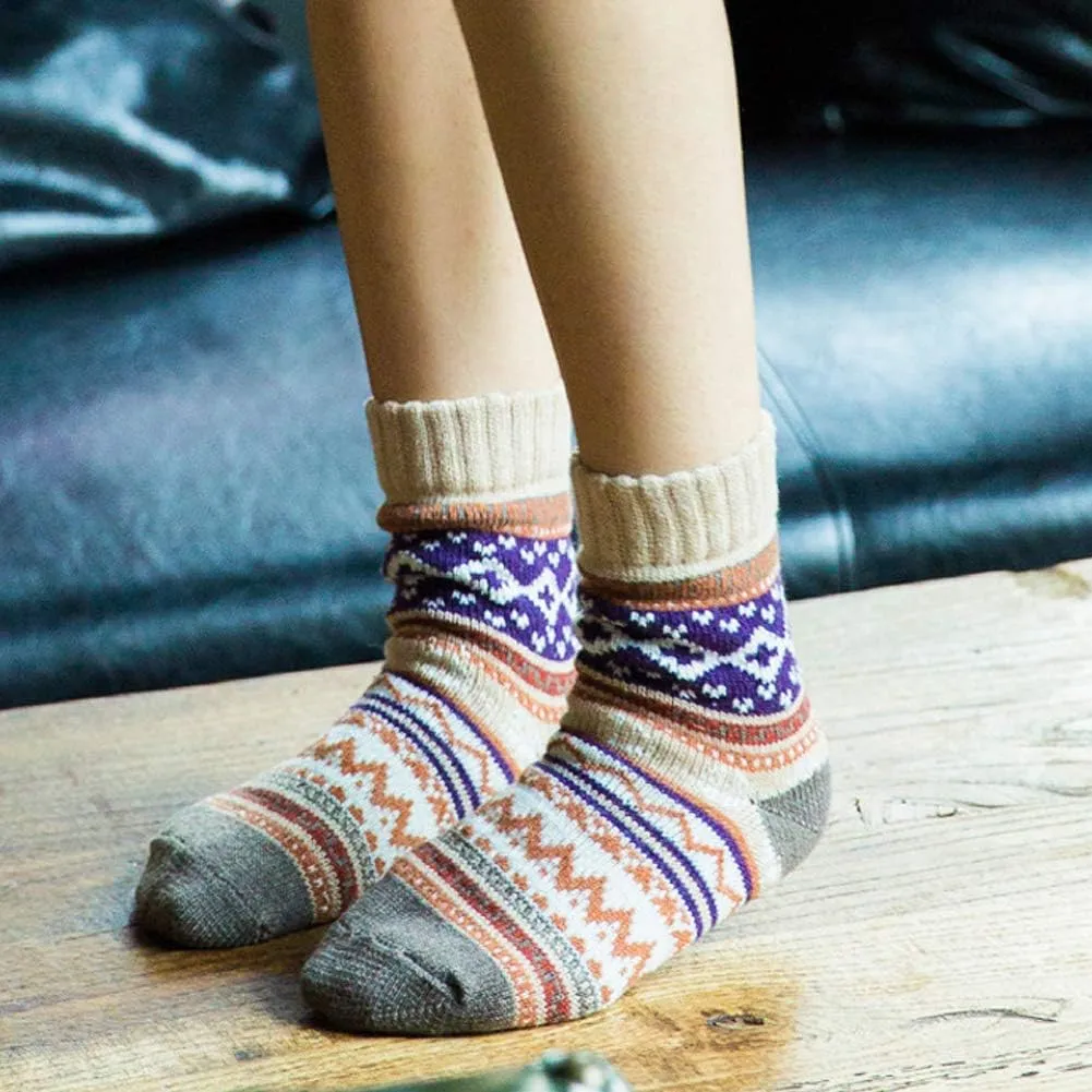 Womens Super Thick Wool Socks - Soft Warm Comfort Casual Crew Winter Socks (Pack of 3-5), Multicolor