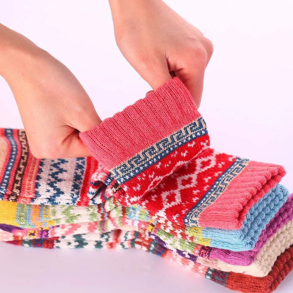 Womens Super Thick Wool Socks - Soft Warm Comfort Casual Crew Winter Socks (Pack of 3-5), Multicolor
